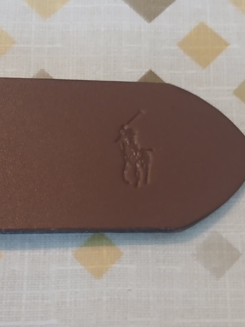 Ralph Lauren Brown Embossed Leather Belt End
